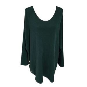 Michael Kors hunter‎ Green button trim thermal sweater plus size 3X new